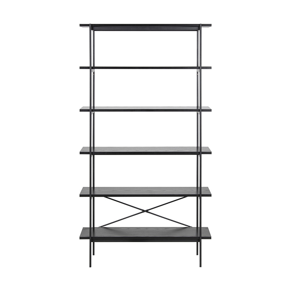 KREMAN 37-Inch Black Metal Shelving Unit - Heavy Duty Storage Shelf for Garage, Kitchen, Office & Closet Organization