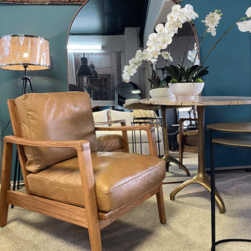 Premium Cabana Bucket Back Leather Chair in Tan - Perfect for Patio, Lounge & Outdoor Relaxation