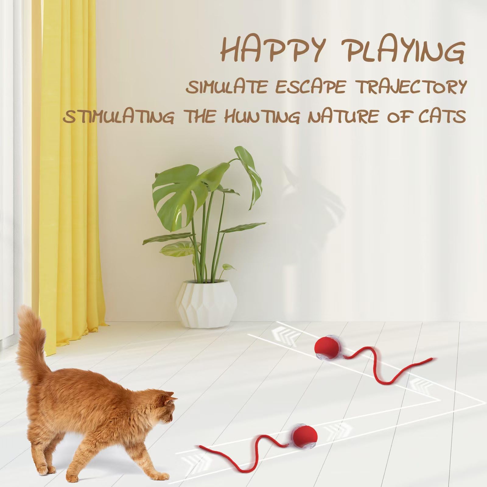 2025 Upgraded Interactive Rolling Cat Toy Ball - 360° Smart Automatic Self-Rolling Pet Toy for Cats & Dogs | Electric Moving Ball for Indoor Kittens & Puppies | Perfect for Playtime, Exercise & Boredom Relief