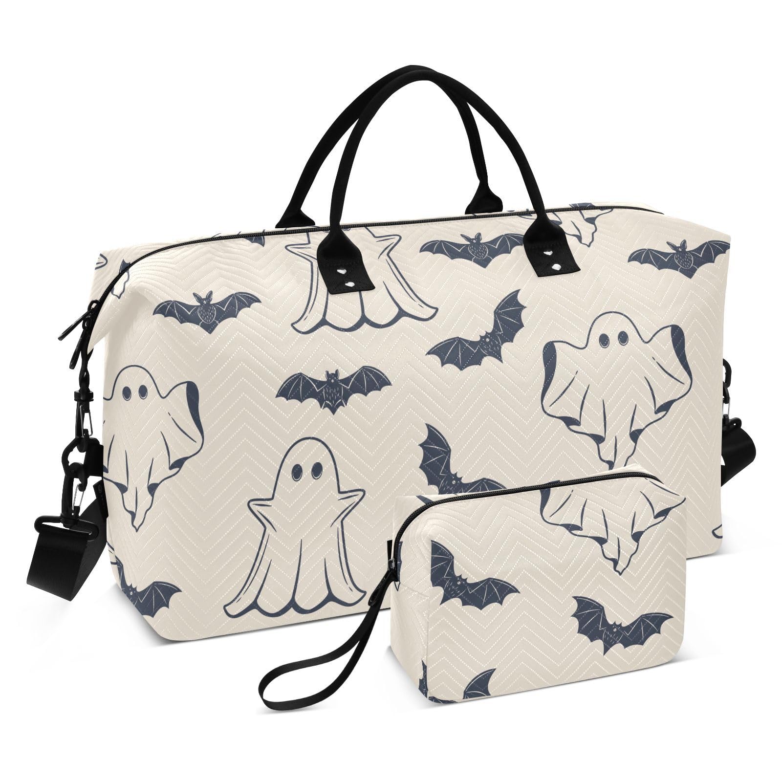 **Spooky Halloween Weekender Bag for Women - Large Travel Duffel with Trolley Sleeve & Toiletry Pouch - Gym, Overnight, Carry-On Tote - Perfect for Travel, Workouts & Weekend Getaways**