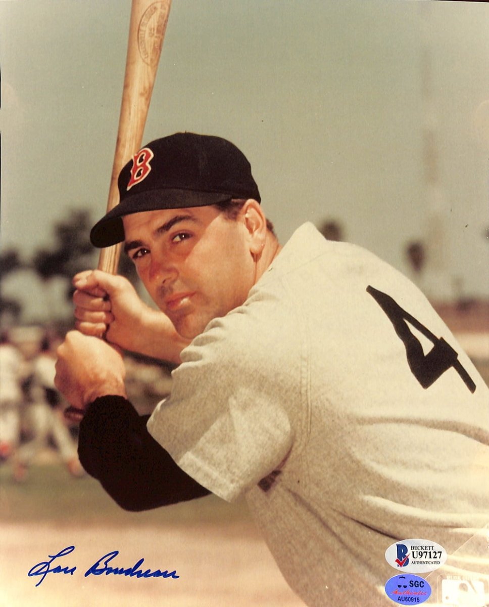 Lou Boudreau Autographed 8x10 Boston Red Sox Photo - Authentic Signed Baseball Memorabilia - Perfect for Sports Collectors and Red Sox Fans Display