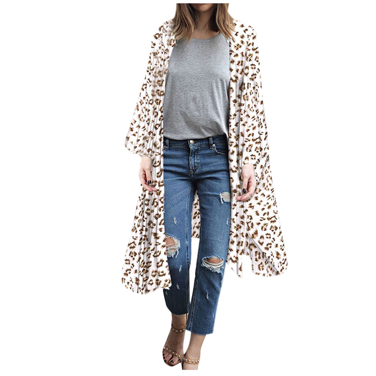 Women's Plus Size Chiffon Printed Cardigan - Loose Fit Beach Cover Up for Summer - Perfect for Beach Outings, Vacations & Casual Wear
