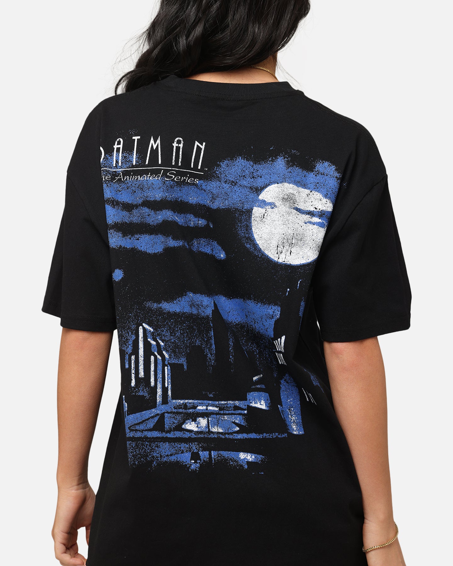 American Thrift DC Batman The Animated Series Heavyweight Cotton T-Shirt - Black Superhero Graphic Tee for Men, Casual Wear & Comic Con Cosplay