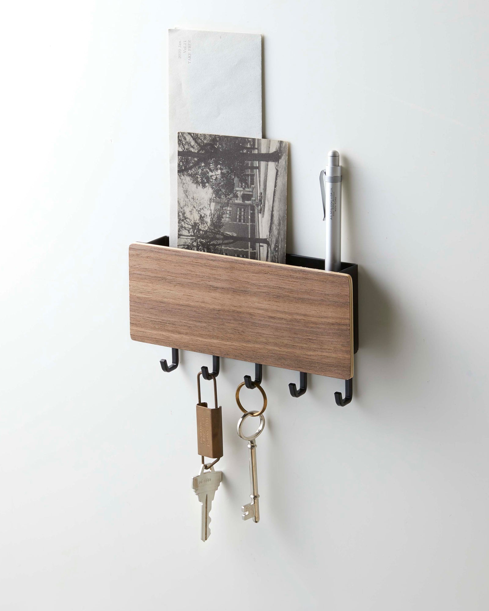 Magnetic Key Holder - Sturdy Steel & Wood Wall Mount Key Organizer for Home, Office, or Entryway - Perfect for Keys, Mail & Small Essentials