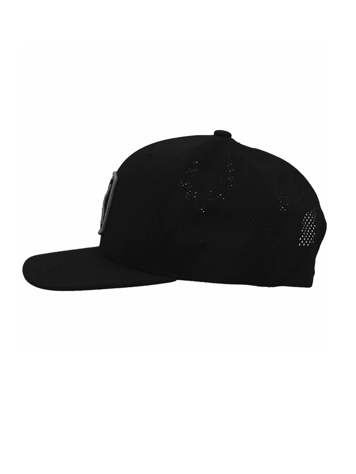 Hooey 2127T BK ZENITH Mid Profile Snapback Trucker Hat for Men - Adjustable Black Baseball Cap for Outdoor, Fishing, and Casual Wear