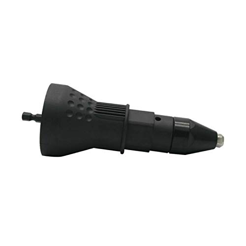 Black Electric Rivet Gun Adapter Kit - Cordless Drill Insert Nut Tool with 4 Convertible Heads & 2 Wrenches | Perfect for DIY Projects, Metalworking, and Home Repairs