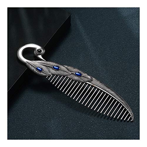 HOLPPO 999 Silver Peacock Comb - Portable Anti-Static Hair Styling for Travel & Salon Use