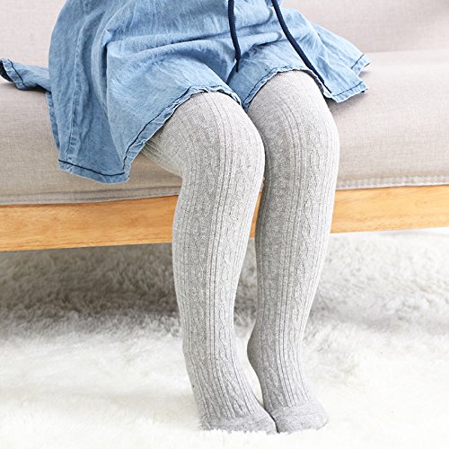 Baby Girls Cotton Tights - Seamless Knit Leggings for Infants & Toddlers | Soft Stretchy Stockings for Playtime, Daycare & Family Outings