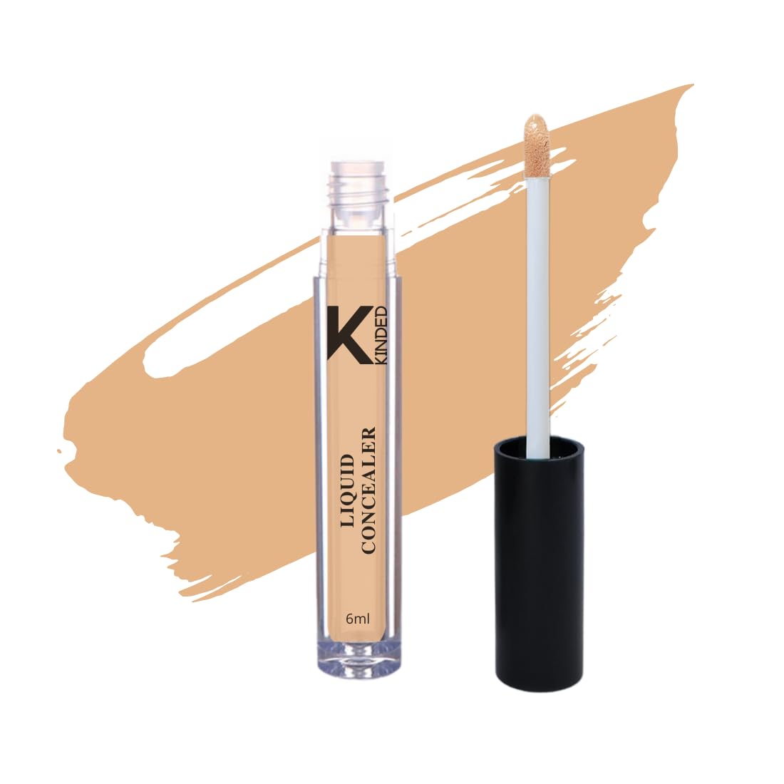 KINDED Full Coverage Liquid Concealer - Waterproof HD Pro Master Series for Dry & Oily Skin | Creamy Matte Finish | Covers Acne, Dark Circles & Spots | Color Corrector & Contour Makeup (Go Natural, 6ml) | Perfect for Everyday Wear & Professional Makeup Looks