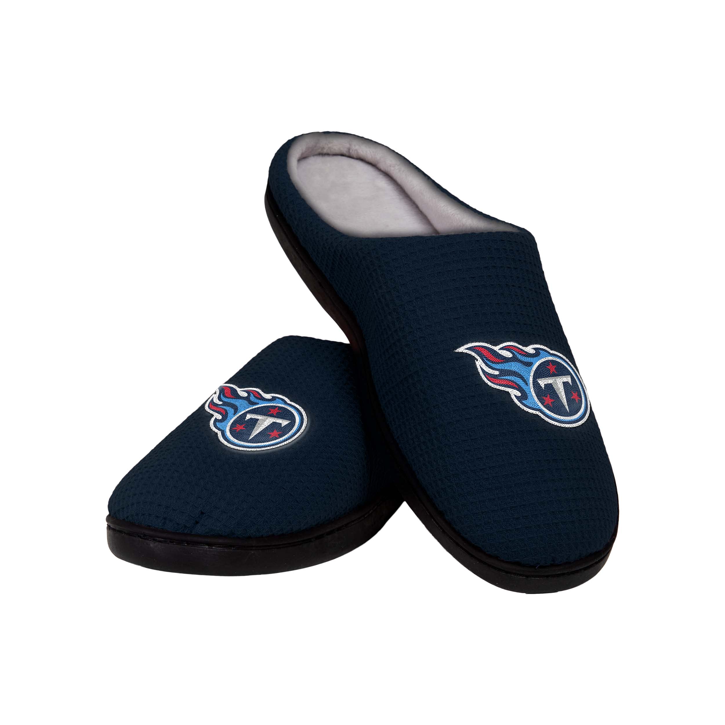 FOCO Men's NFL Team Logo Memory Foam Slide Slippers - Comfortable House Shoes for Indoor & Outdoor Wear - Perfect for Lounging, Running Errands, and Gameday Support
