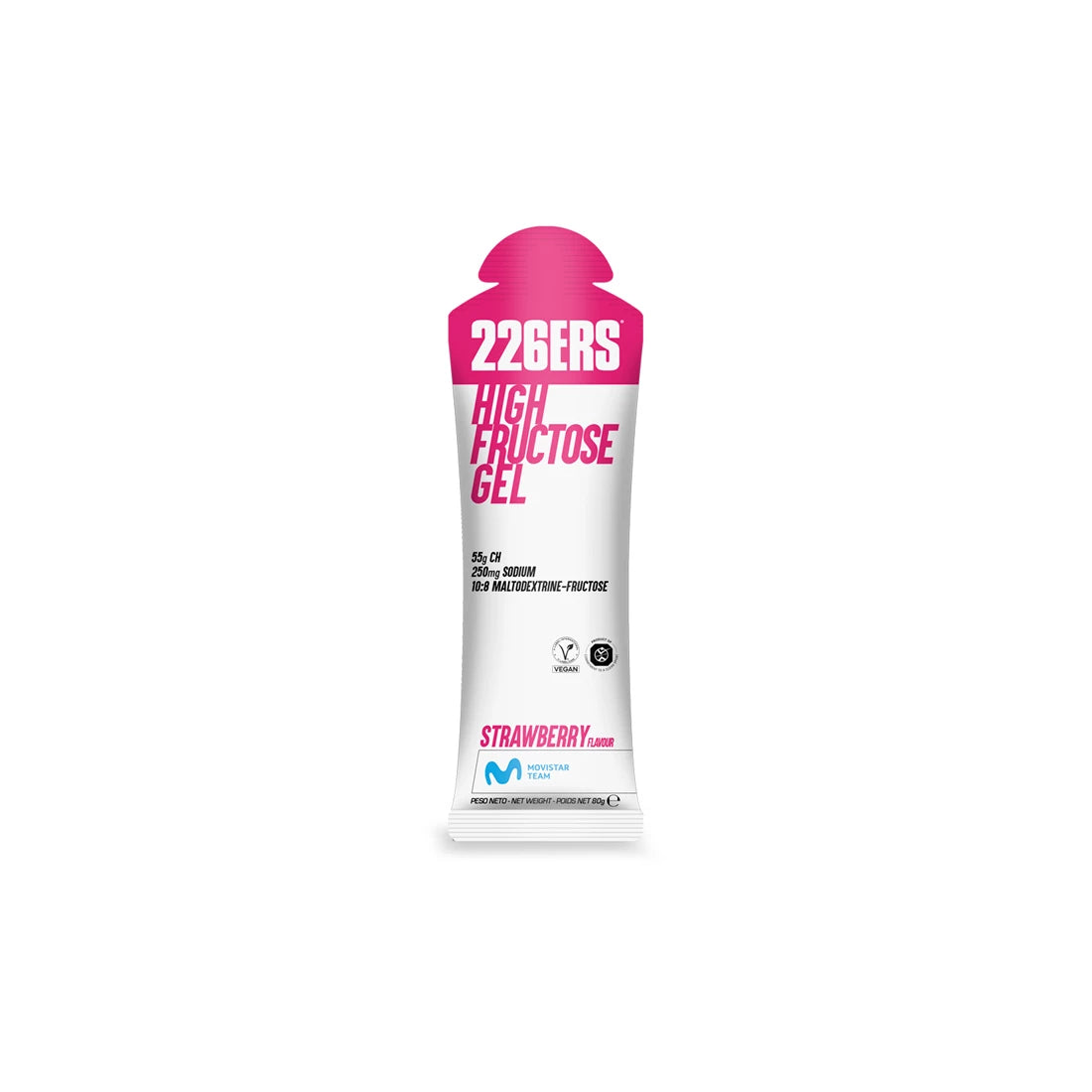 226ERS High Fructose Energy Gel 80g - Strawberry Flavor | Fast-Acting Carbohydrate Boost for Endurance Athletes, Cyclists & Runners | Ideal for Marathon, Triathlon & Long-Distance Training