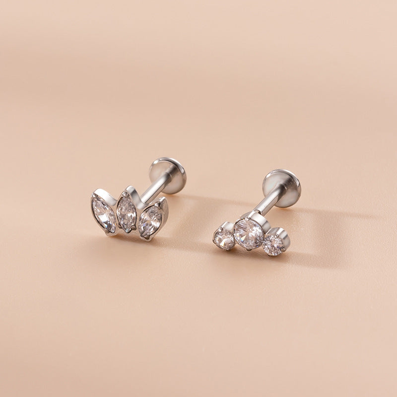 16G Flat Back Labret Stud Earrings for Cartilage Piercing - Hypoallergenic Surgical Steel Jewelry - Perfect for Helix, Tragus, and Conch Piercings