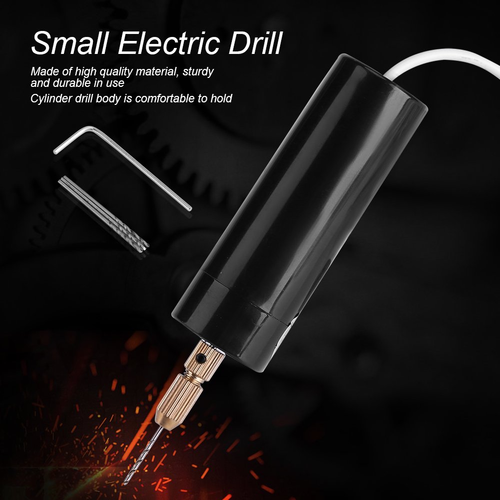 Mini USB Electric Drill for Crafts - 3Pcs Bits, 5V Power for DIY & Jewelry Making