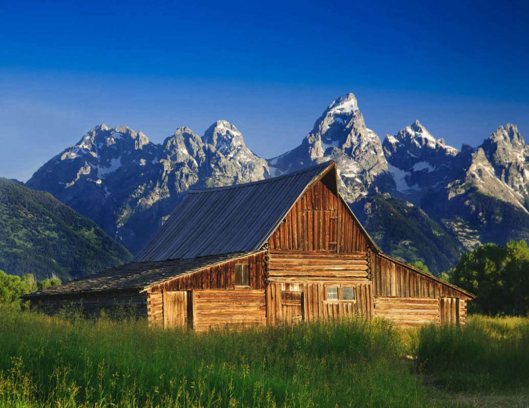 5D Diamond Painting Kit - Moulton Barn Teton Mountain Range Grand Landscape, Full Drill DIY Art Craft (12x16 Inch) for Home Wall Decor, Gift Idea | Perfect for Relaxation, Stress Relief & Creative Hobbies