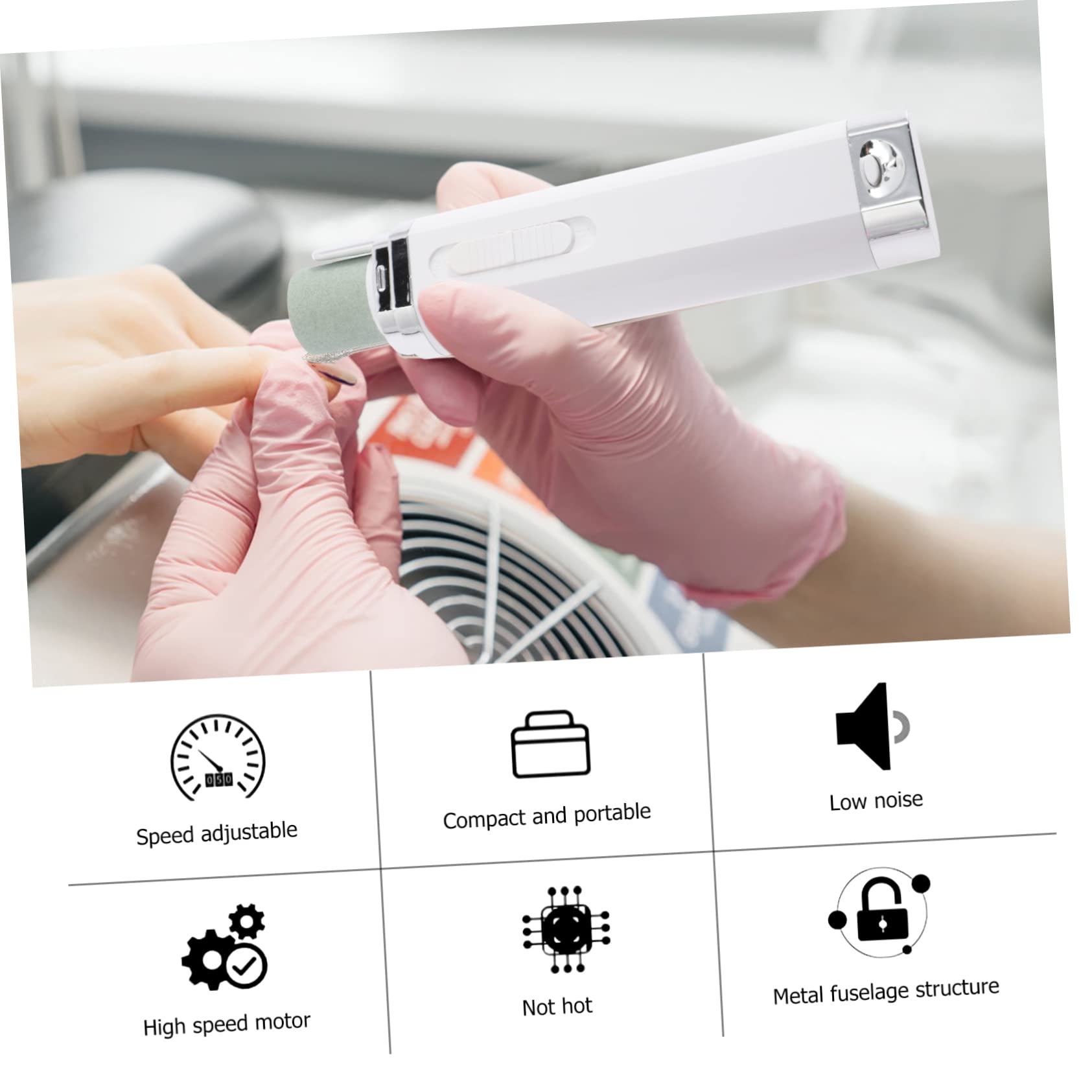Professional Electric Nail Drill Machine for Acrylic Nails - Portable Manicure Tool with White Design | Perfect for Home Salon, Nail Art & DIY Nail Care