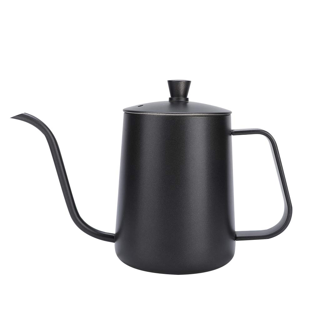 Premium Stainless Steel Gooseneck Tea Kettle 600ml - Precision Pouring Coffee & Tea Kettle for Pour Over, Drip Coffee, Camping & Home Brewing - Ergonomic Design, Anti-Drip Spout, Durable & Easy to Clean (Black) - Perfect for Coffee Enthusiasts, Tea Lovers & Outdoor Adventures