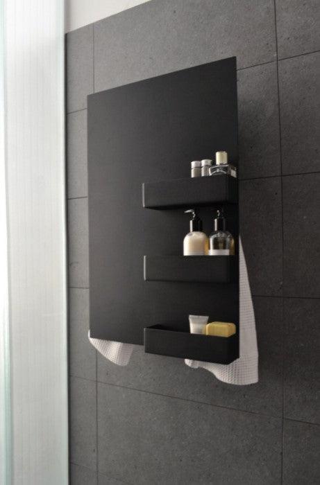Mg12 Geometric Rectangle & Shelf Towel Warmer - 18W x 27H - Perfect for Bathrooms, Spas, and Luxury Home Decor