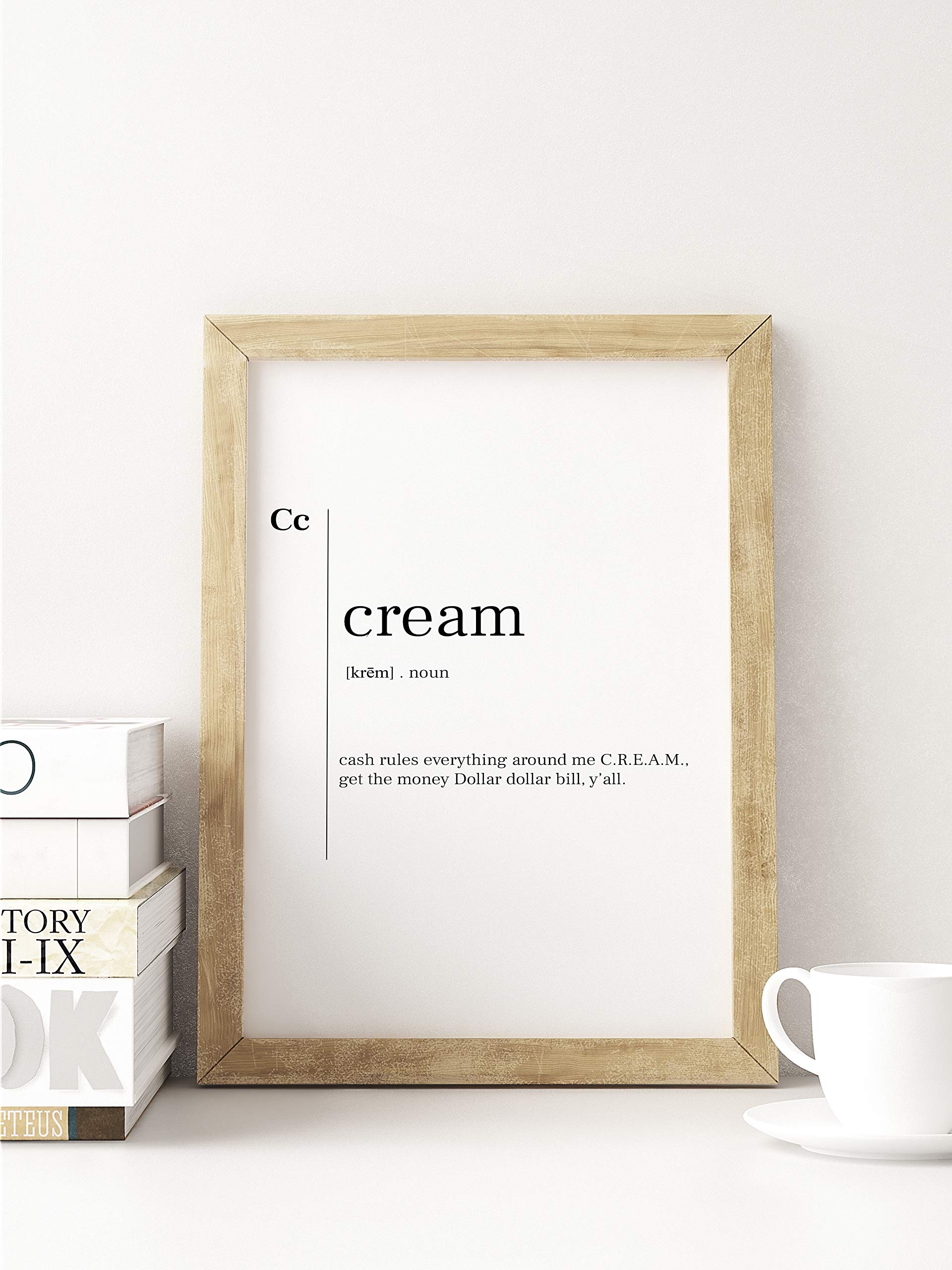 Cream Definition Print - Minimalist Typography Wall Art Poster with Inspirational Quote - Perfect for Home, Office & Gift Decor