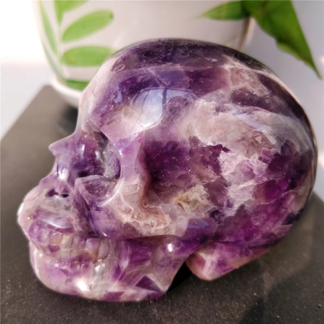 1KG Natural Amethyst Skull Hand Carved Crystal Decor - Witchcraft Stone, Meditation & Healing Crystal - Perfect for Home Decor, Spiritual Gifts, and Energy Healing Practices