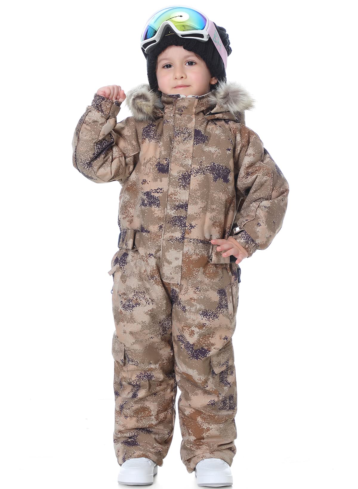 SNBOCON Kids Waterproof Snowsuit - Winter One Piece Coverall for Boys & Girls, Ski Suit Jacket with Colorful Design - Perfect for Skiing, Snowboarding & Outdoor Winter Play