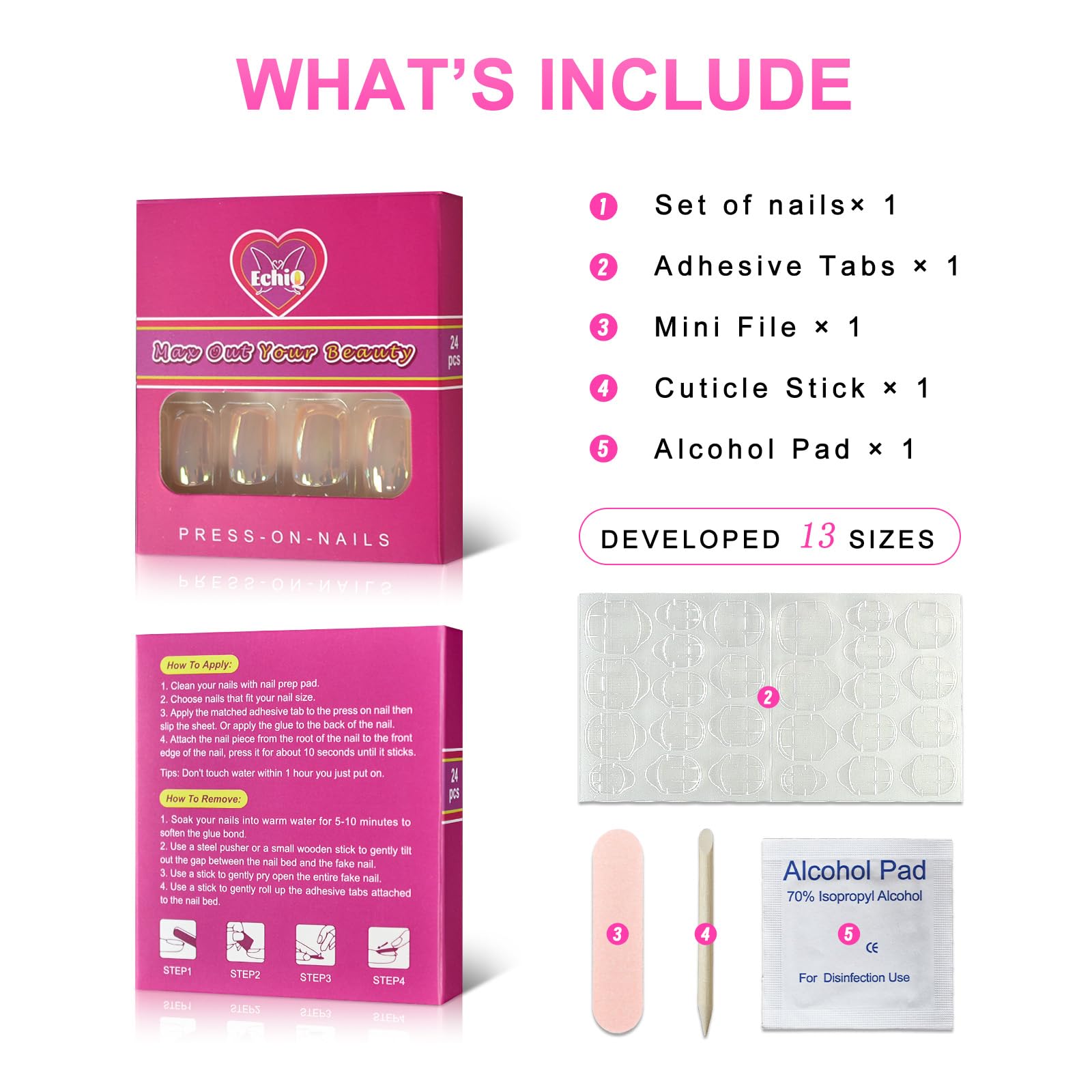 Holographic Press On Nails - 24pcs Short Squoval Fake Nails with Shiny Pearl & Dreamy Cellophane Colors | Perfect for Parties, Weddings, and Everyday Glam