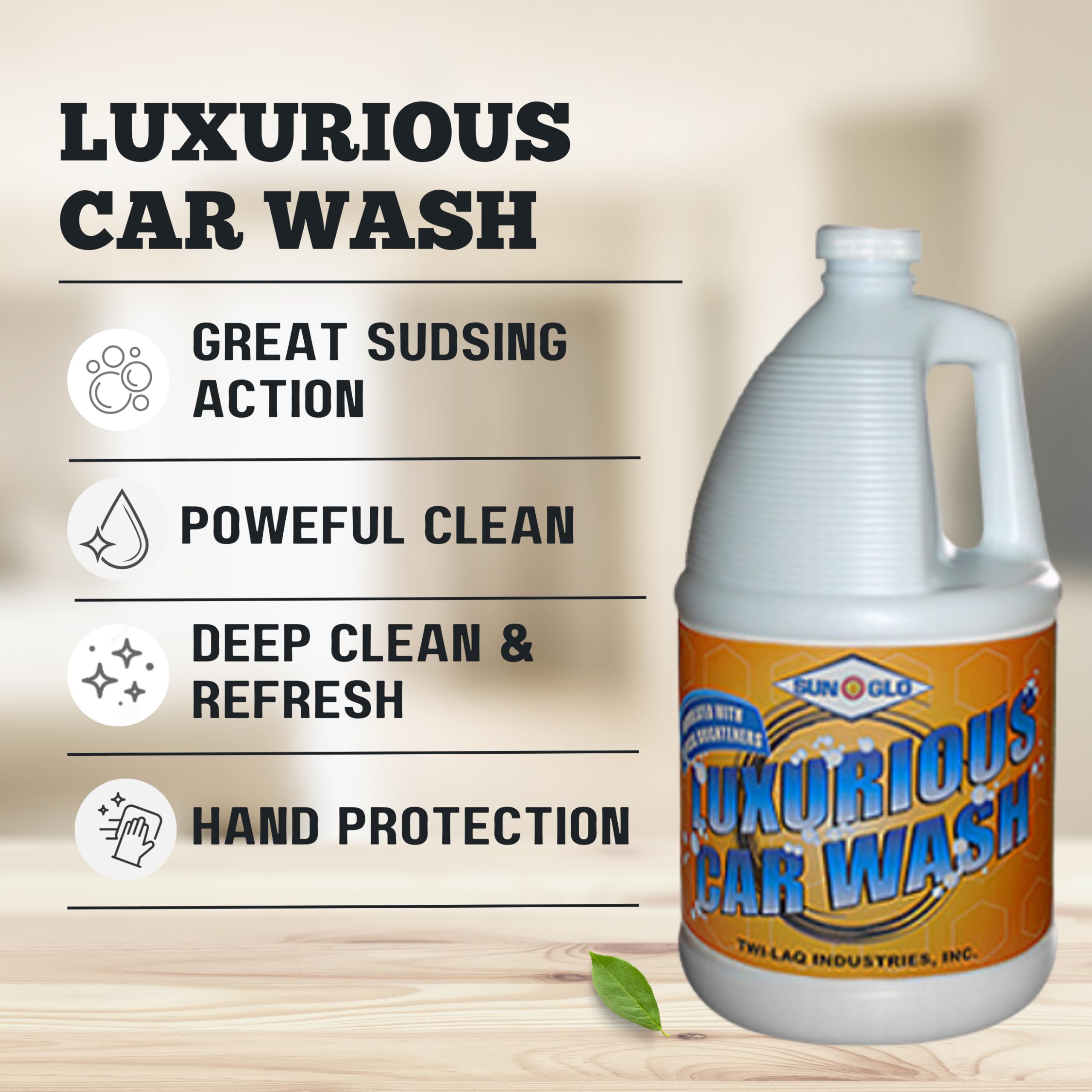 Sun-Glo UltraClean Car Wash Soap - Premium Car Shampoo for Deep Cleaning & Shine (4x1 Gallon Case) - Perfect for Sedans, SUVs & Trucks at Home or Professional Car Wash