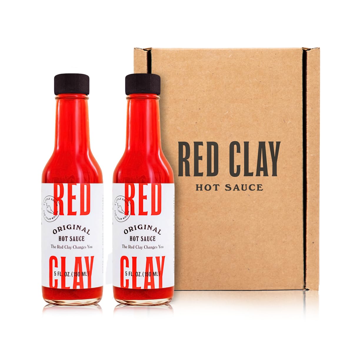 Red Clay Hot Sauce Original Southern Style - Gluten Free, Sugar Free, Keto Friendly Condiment & Marinade | Sustainably Sourced Mild Heat Hot Sauce | Made in USA 5oz 2-Pack | Perfect for Wings, Tacos, BBQ & Cooking