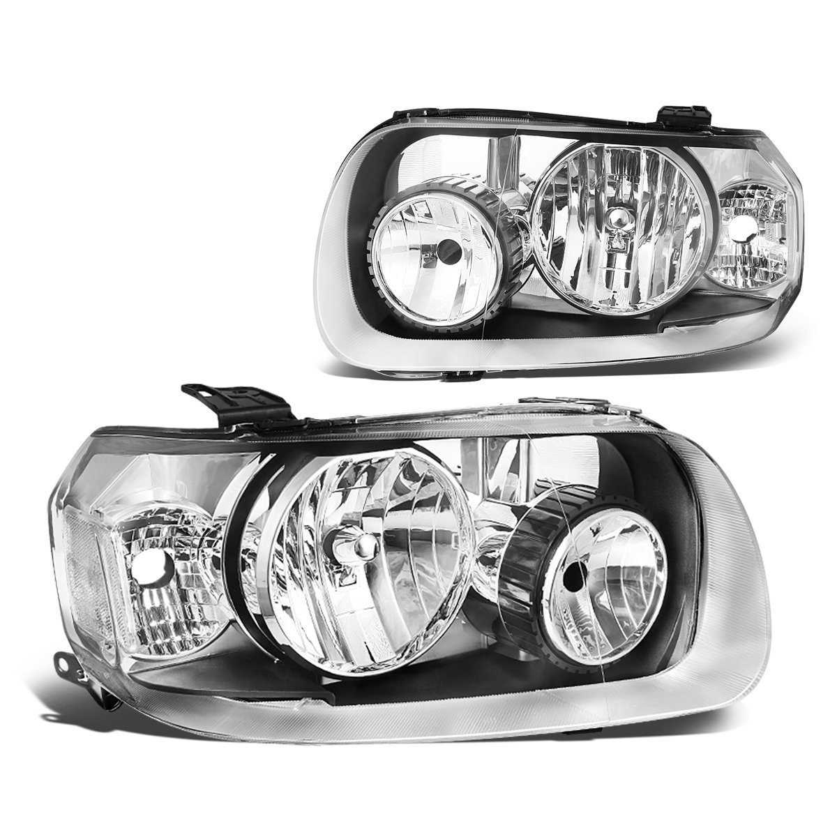 DNA Motoring HL-OH-109-CH-CL1 Chrome Housing Headlights Replacement for 2005-2007 Ford Escape - Upgrade Your Vehicle's Style & Visibility for Night Driving