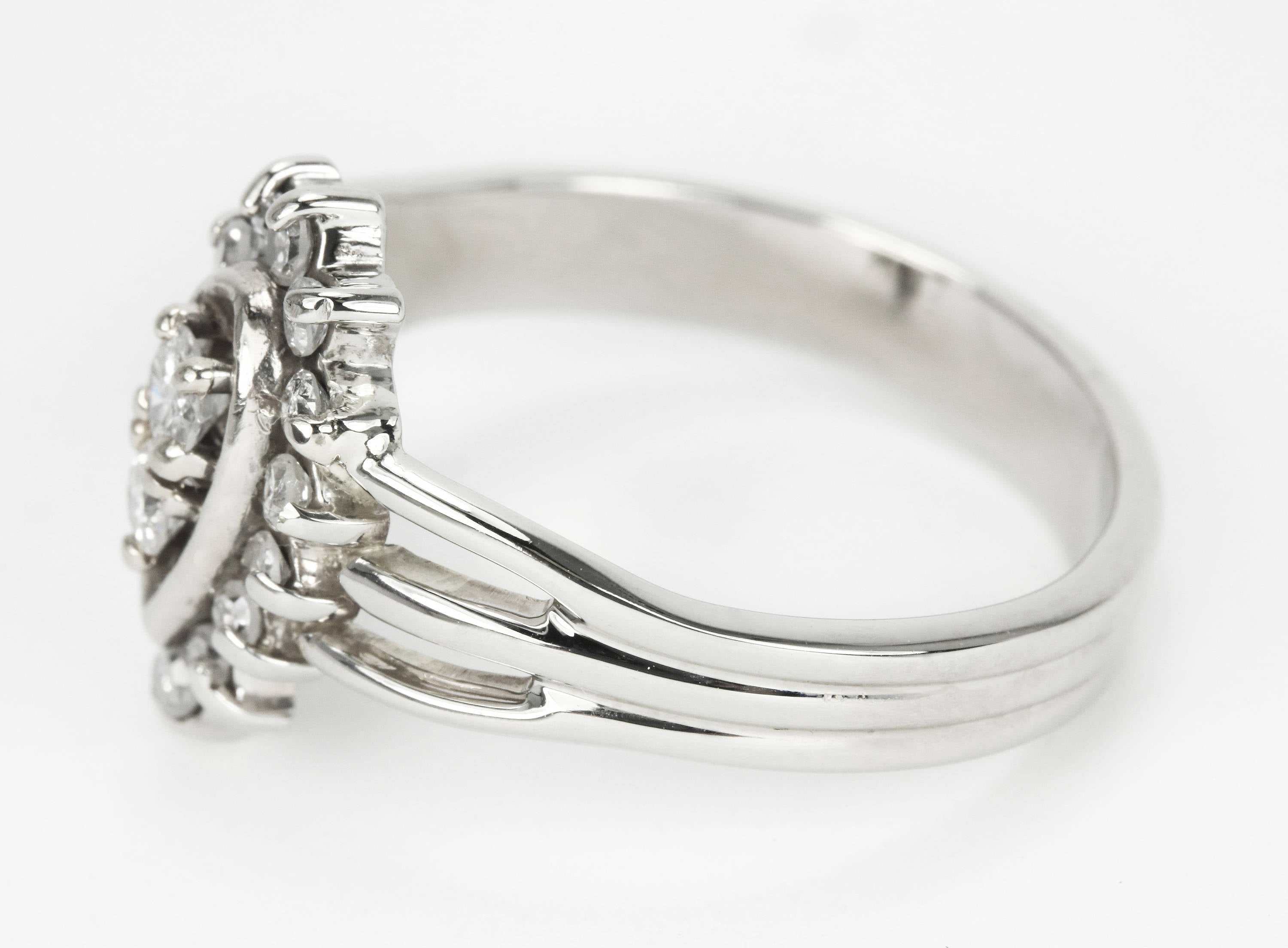 0.45 Carat Vintage Diamond Cluster Anniversary Ring in 14K Gold - Perfect for Weddings, Anniversaries & Special Occasions