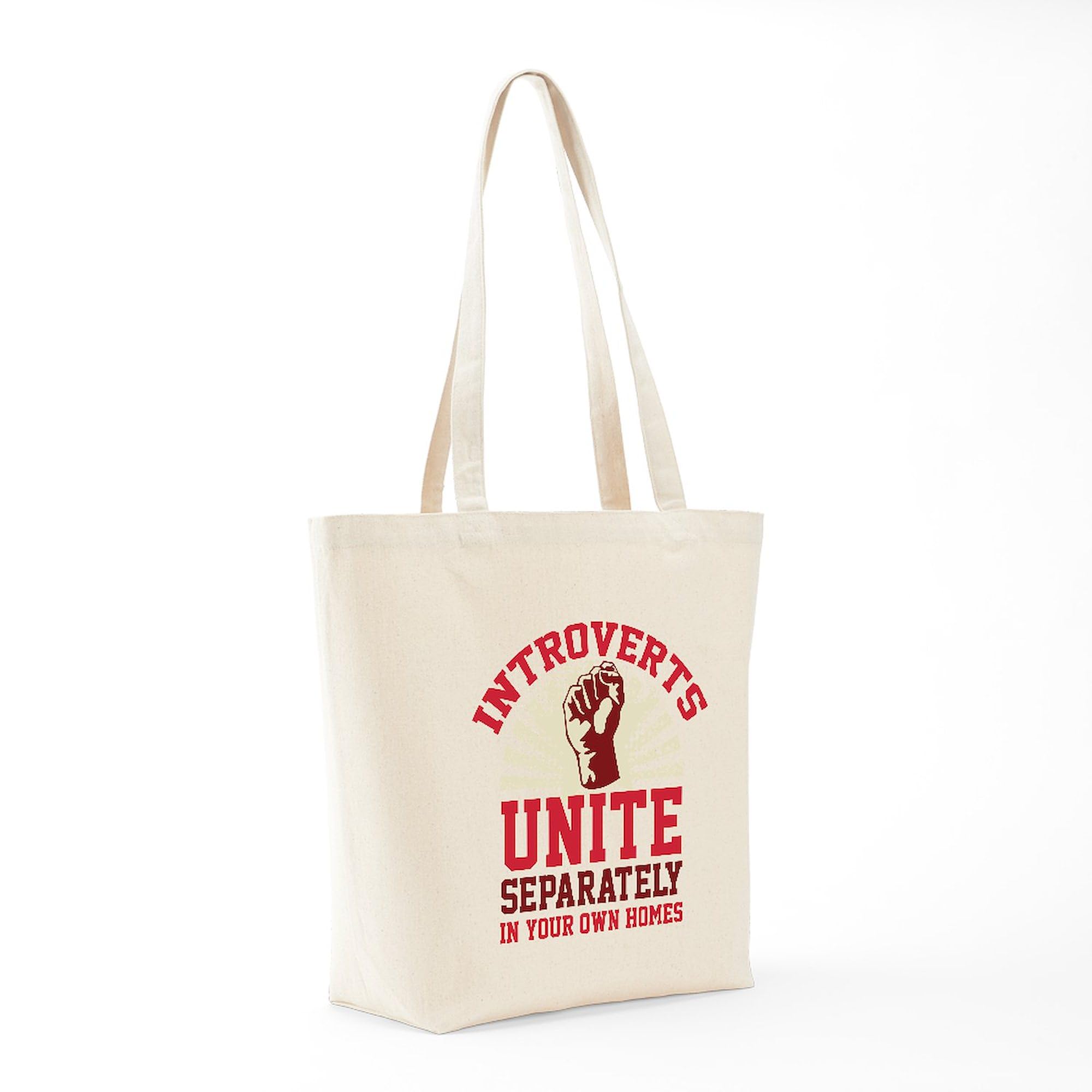 Introverts Unite Tote Bag - Natural Canvas Reusable Shopping Bag for Groceries, Books & Everyday Use | Funny Gift for Quiet People