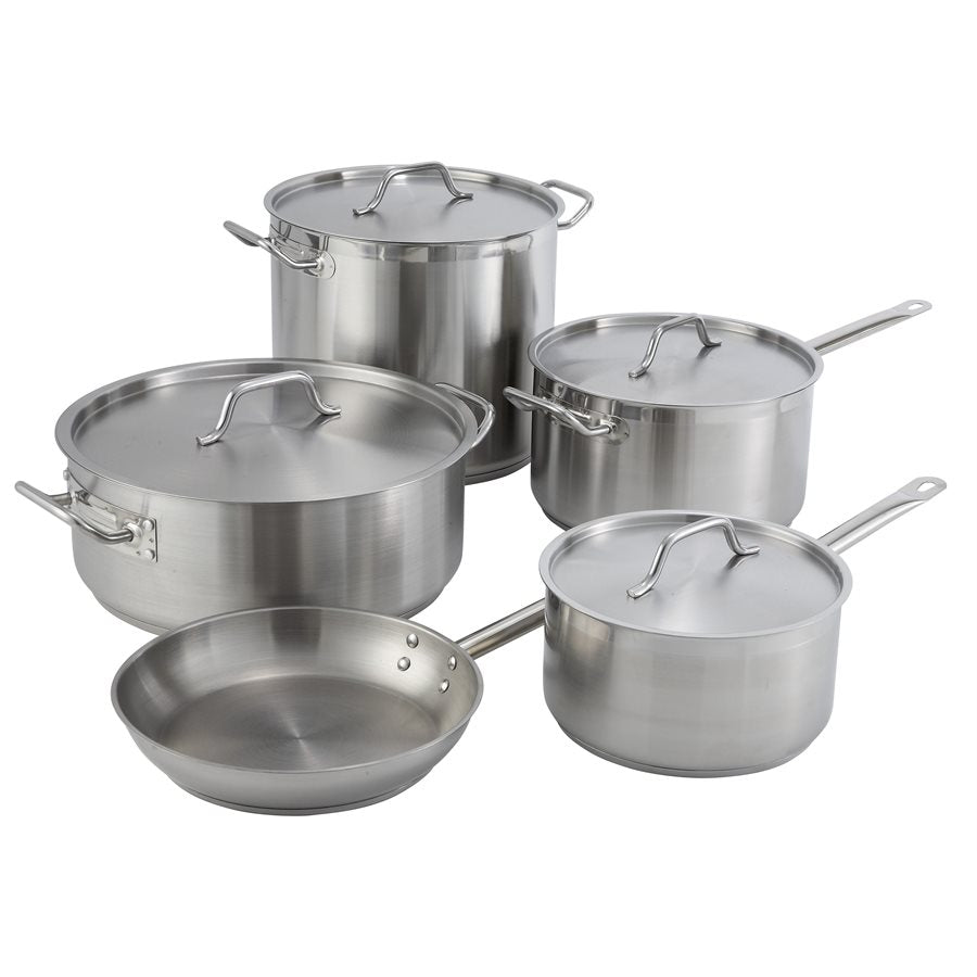 Winco 25 Qt Stainless Steel Braiser with Lid - Commercial-Grade Cookware for Roasting, Braising & Sautéing - Perfect for Restaurants, Catering & Home Chefs
