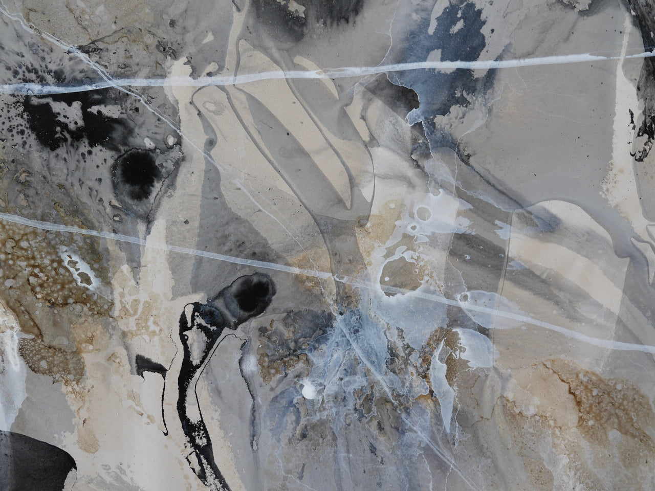 Abstract Blended Inks Painting - 270cm x 120cm Large Wall Art for Living Room, Office & Bedroom Decor