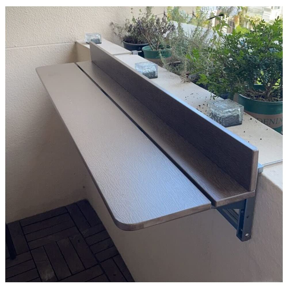 Foldable Balcony Deck Table - Outdoor Hanging Railing Bar Table with 5 Height Adjustments | Space Saving Design for Patio, Balcony & Deck | Perfect for Small Spaces, Apartment Living & Urban Outdoor Dining (Espresso, 100x27cm)