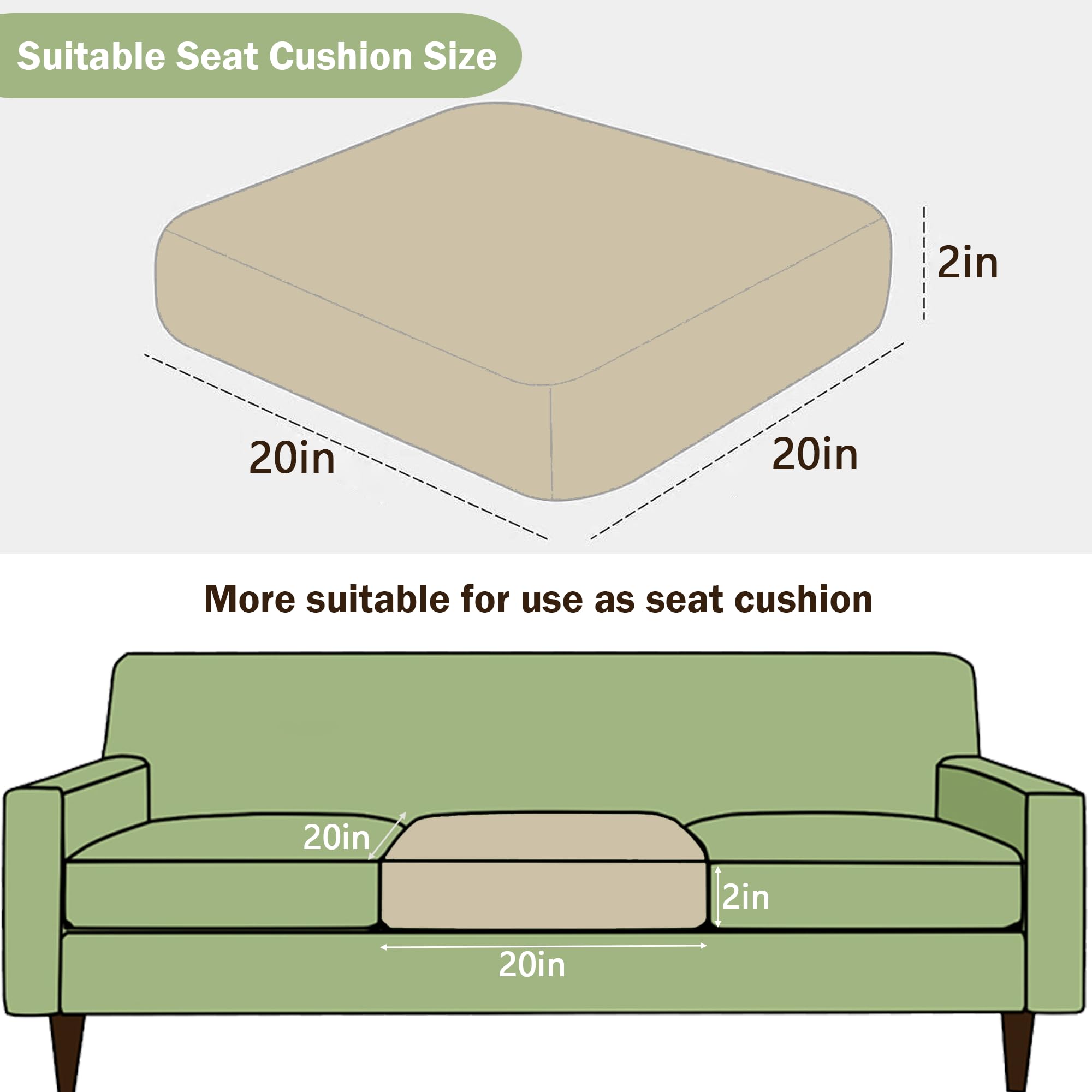 Waterproof Outdoor Cushion Covers - Stretchable Patio Chair Slipcovers, Machine Washable Sofa Cushion Protectors | Breathable, Durable & Pet-Friendly Furniture Covers for Deck, Garden & Poolside Use