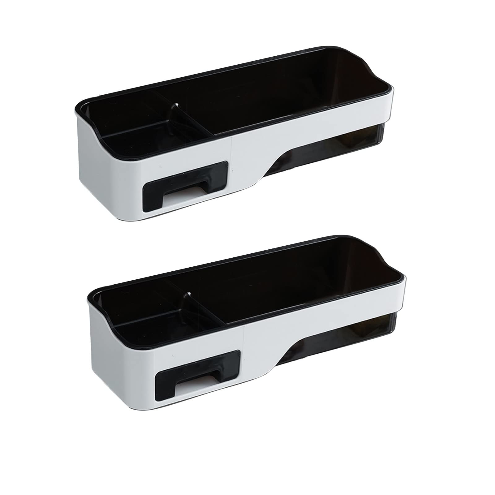 2-Pack Black Bathroom Storage Organizer with 4-Tier Shelves - No Drilling Adhesive Shower Caddy, Space-Saving Bathroom Shelf for Shampoo, Soap & Toiletries - Perfect for Small Showers & Apartment Bathrooms