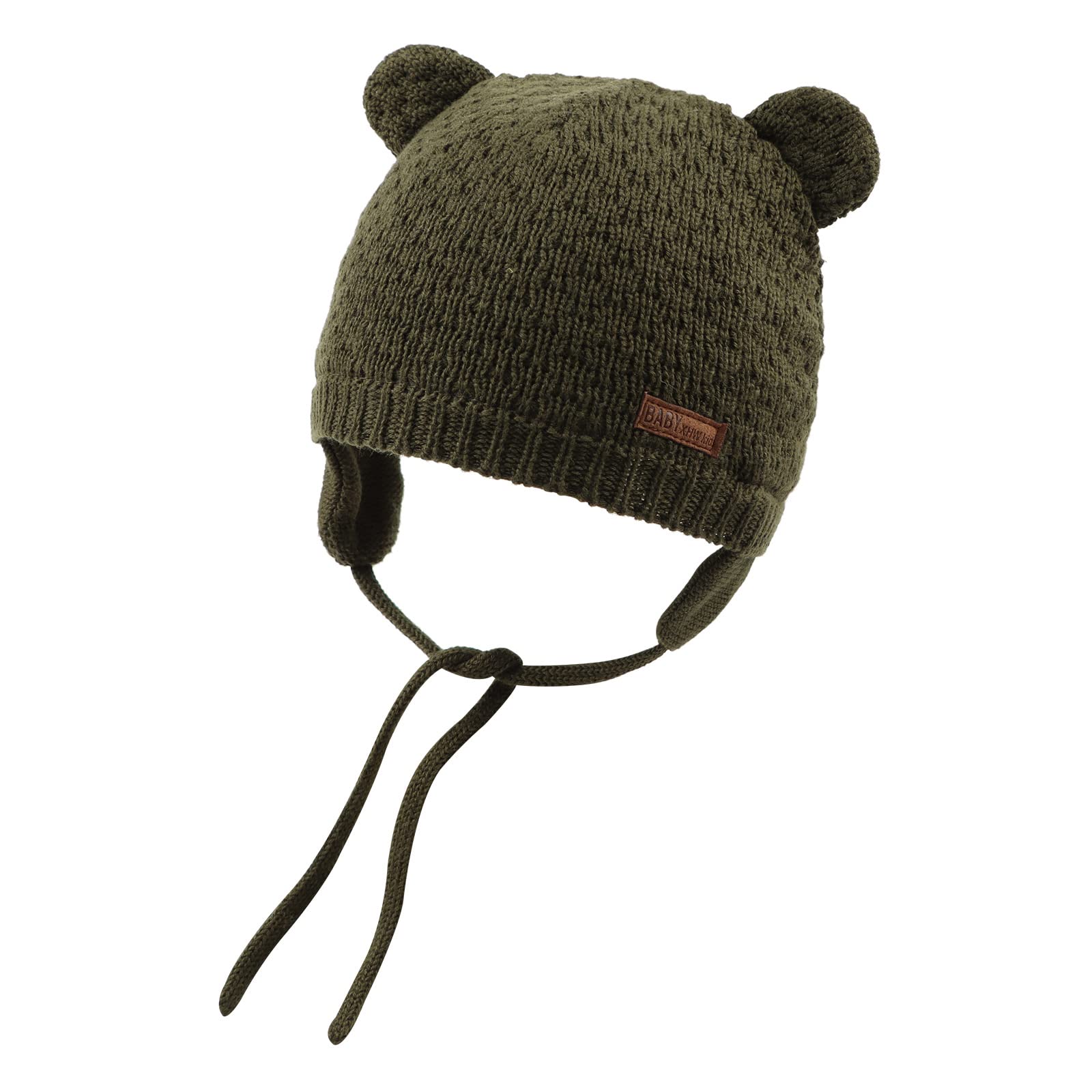 Bamery Baby Infant Earflap Beanie Hat for Toddler Boys & Girls - Warm Winter Crochet Cap for Cold Weather - Perfect for Outdoor Play, Snow Days & Holiday Photos