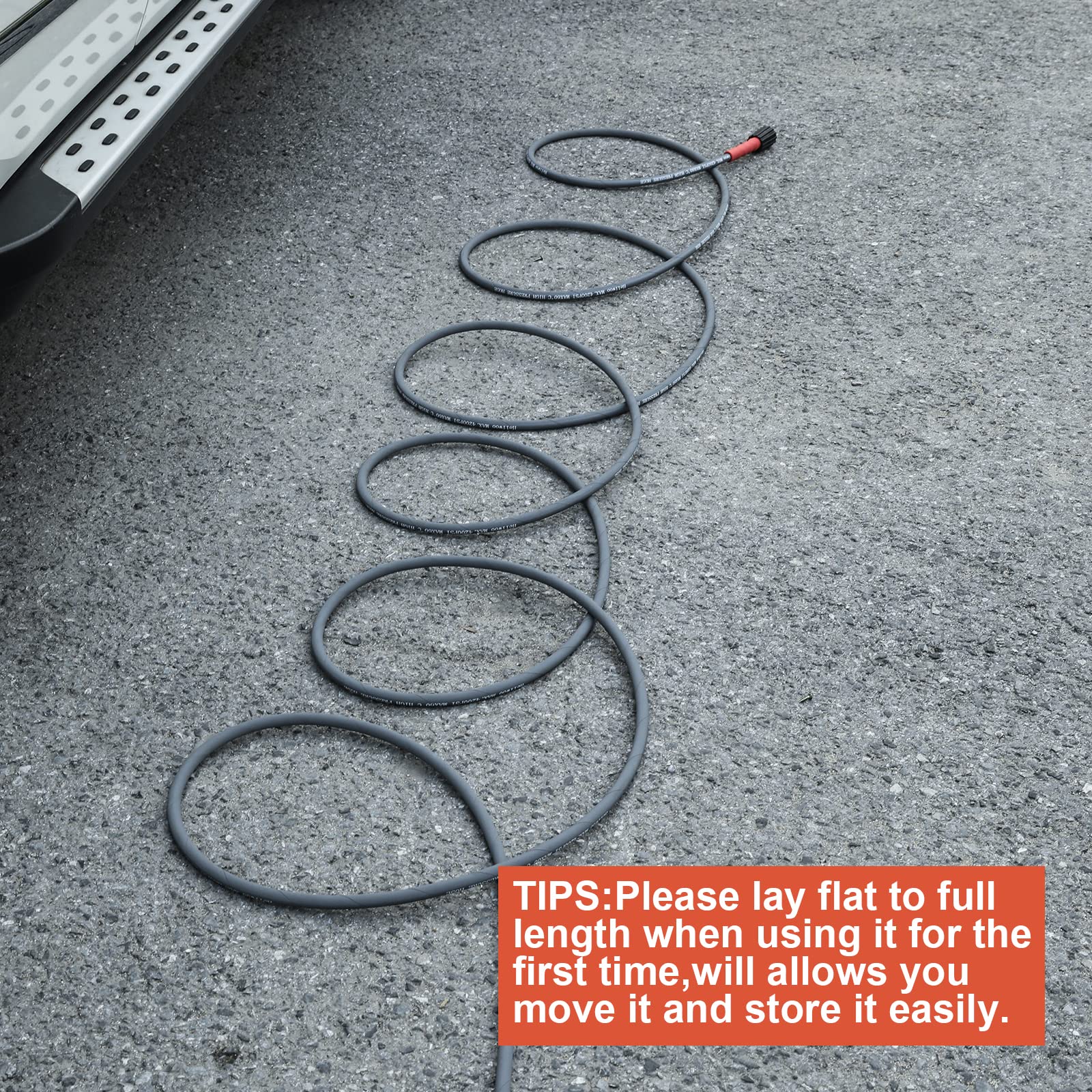 **150ft Pressure Washer Hose 1/4 Inch - Kink Resistant Heavy Duty Extension Hose with M22 14mm Fittings, 4200 PSI High Tensile Wire Braid - Perfect for Car Washing, Deck Cleaning & Home Maintenance**