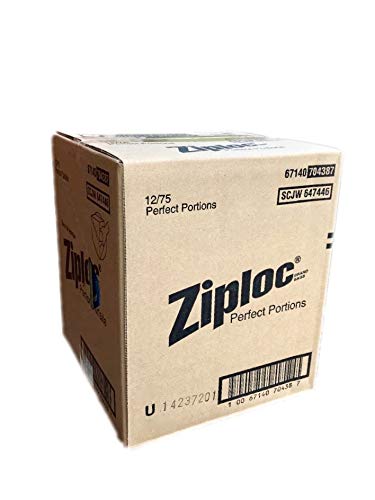 Ziploc Perfect Portions Food Storage Bags - 900 Count (12 Packs x 75 Bags) | Airtight Seal for Meal Prep, Freezer Storage & Portion Control | Ideal for Home Kitchen, Camping & Leftovers