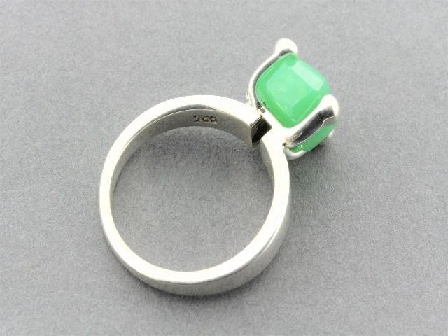 Elegant Princess Ring with Chrysoprase Gemstone & Sterling Silver – Perfect for Weddings, Anniversaries, and Special Occasions