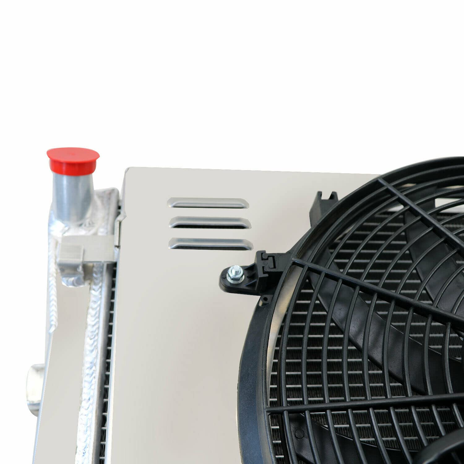 ALLOYWORKS 4 Row Aluminum Radiator with Shroud Fan & Relay Kit for 2005-2013 Chevy Corvette C6 6.0L 6.2L 7.0L V8 Engines - High Performance Cooling Upgrade for Racing & Daily Driving