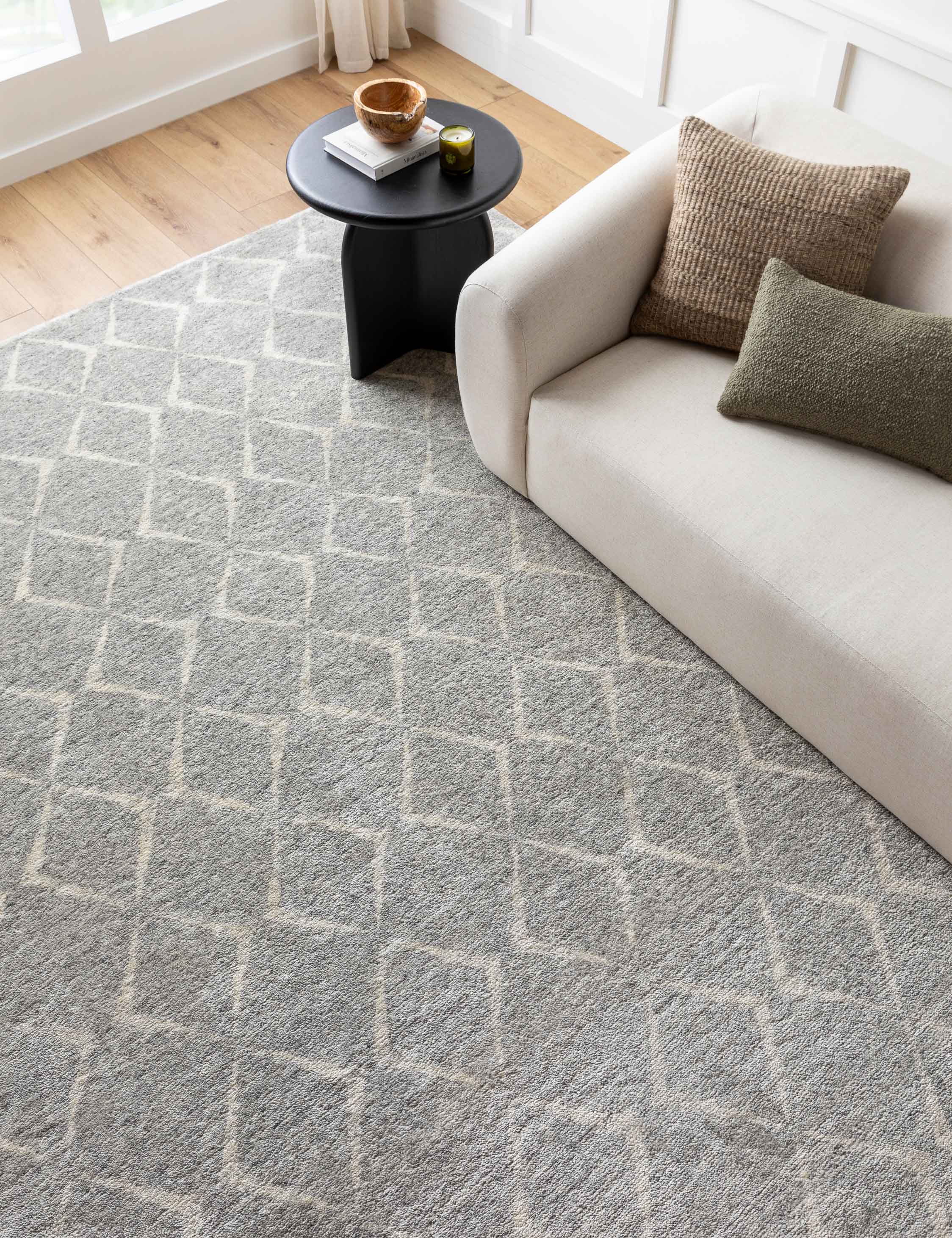 Hand-Knotted Wool Blend Moroccan Style Area Rug - Boho Chic Home Decor for Living Room, Bedroom & Office