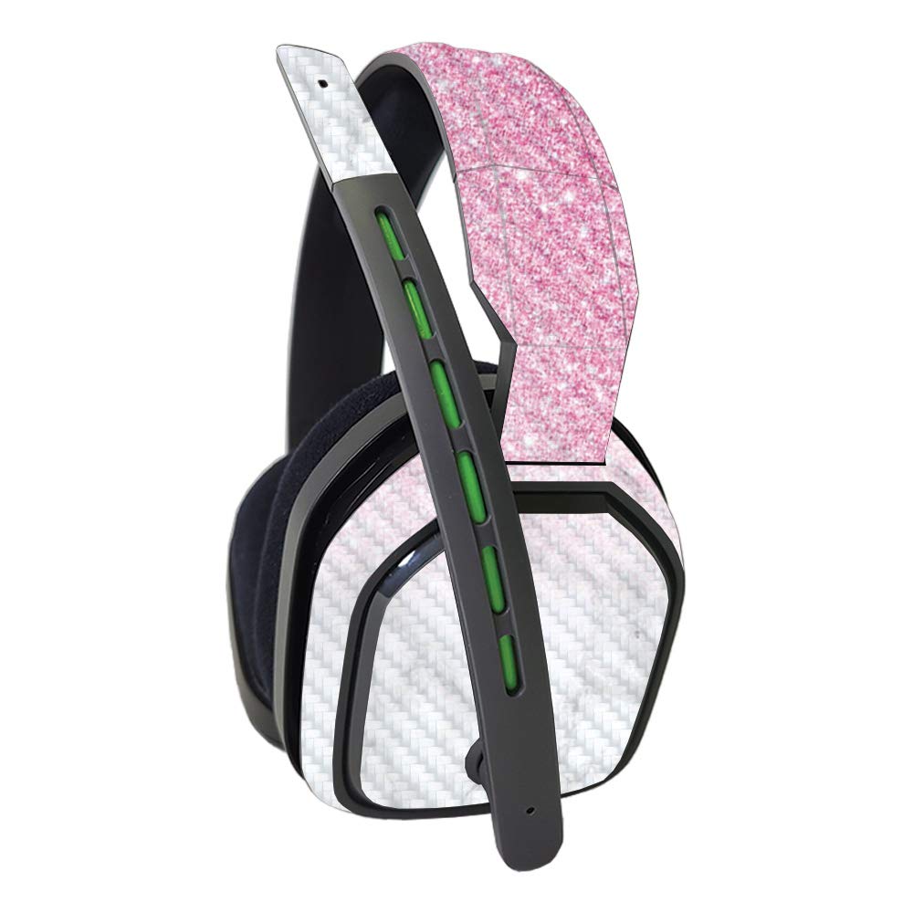 Premium Carbon Fiber Skin for Astro A10 Headset - Marble Glitz Design | Durable Protective Cover with Textured Finish | Easy to Install & Change Styles | Made in USA | Perfect for Gaming, Streaming & Travel Protection