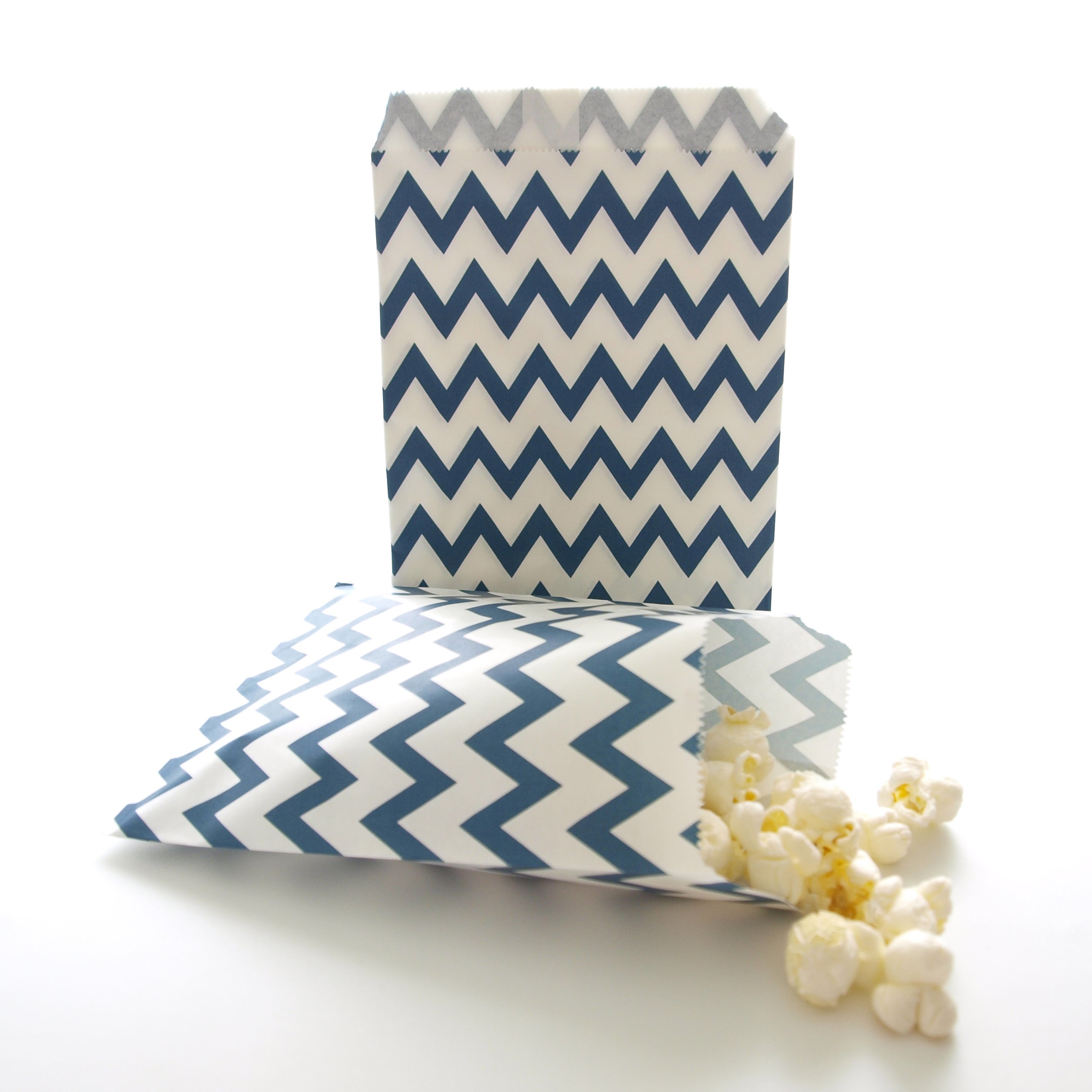 100-Pack Dark Teal Blue Wedding Favor Bags | Candy Buffet & Party Goodie Bags with Stripes, Chevron, Spanish Tile & Polka Dot Patterns - Perfect for Baby Showers, Bridal Parties & Birthday Celebrations