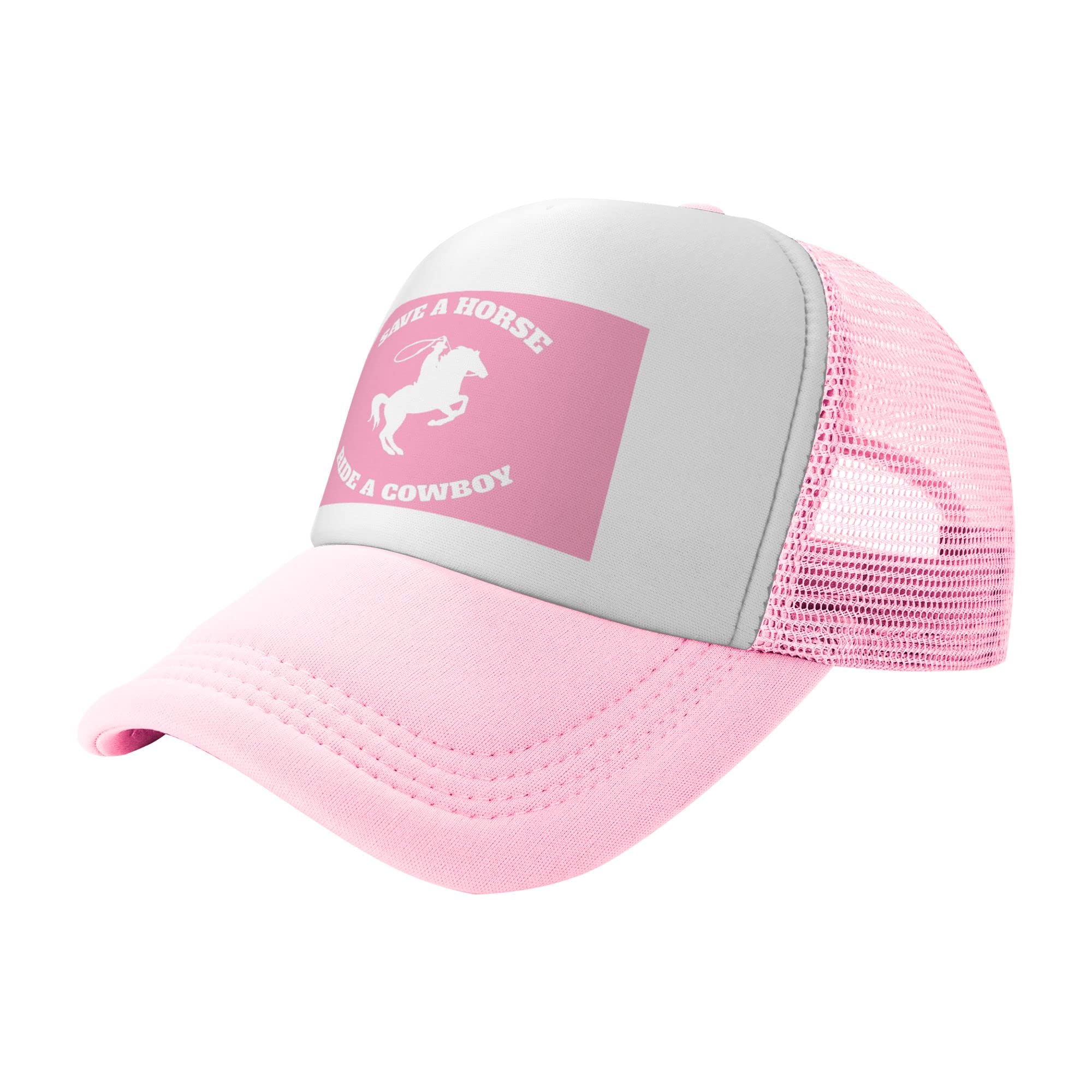 Stylish Pink Cowboy Baseball Trucker Hat for Women & Men - Western Rodeo Fashion Accessory - Perfect for Country Concerts, Rodeos & Outdoor Adventures