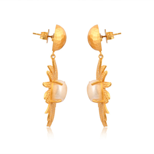 Anemone's Charm Drop Earrings with Pearl Accents - Elegant Dangling Jewelry for Women, Perfect for Weddings, Parties & Special Occasions