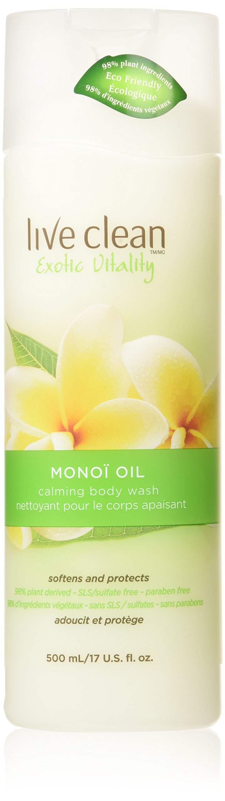 Live Clean Exotic Vitality Monoi Oil Body Wash - 500 mL | Hydrating & Nourishing Shower Gel for Dry Skin | Perfect for Daily Use & Spa-Like Relaxation at Home