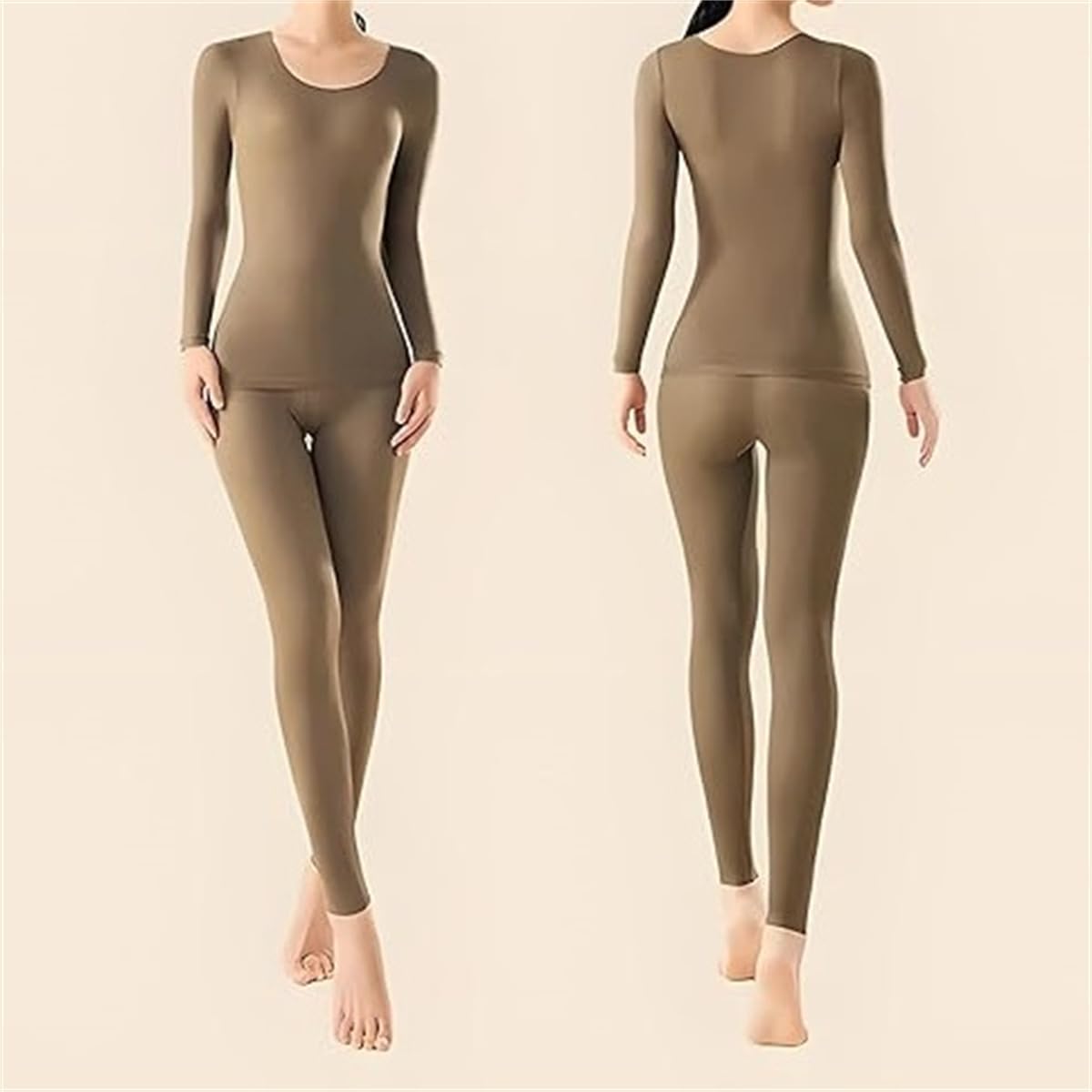 Women's Ultra Thin Seamless Thermal Underwear Set - Elastic Warm Base Layer Top & Pants - Ultra Soft Winter Pajamas for Women - Perfect for Cold Weather, Layering & Indoor Comfort