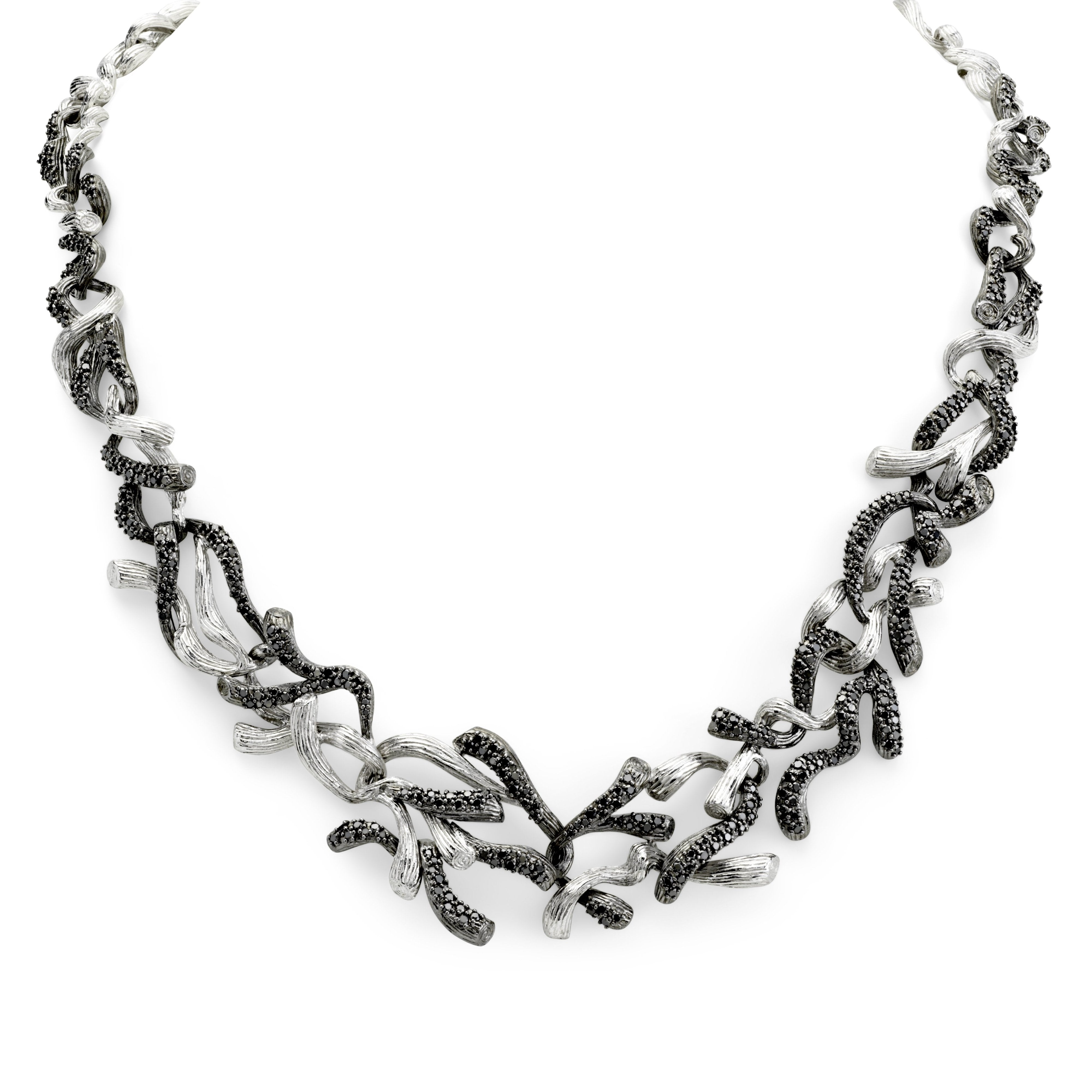 Elegant Branch Coral Necklace with Genuine Diamonds - Perfect for Weddings, Parties & Special Occasions