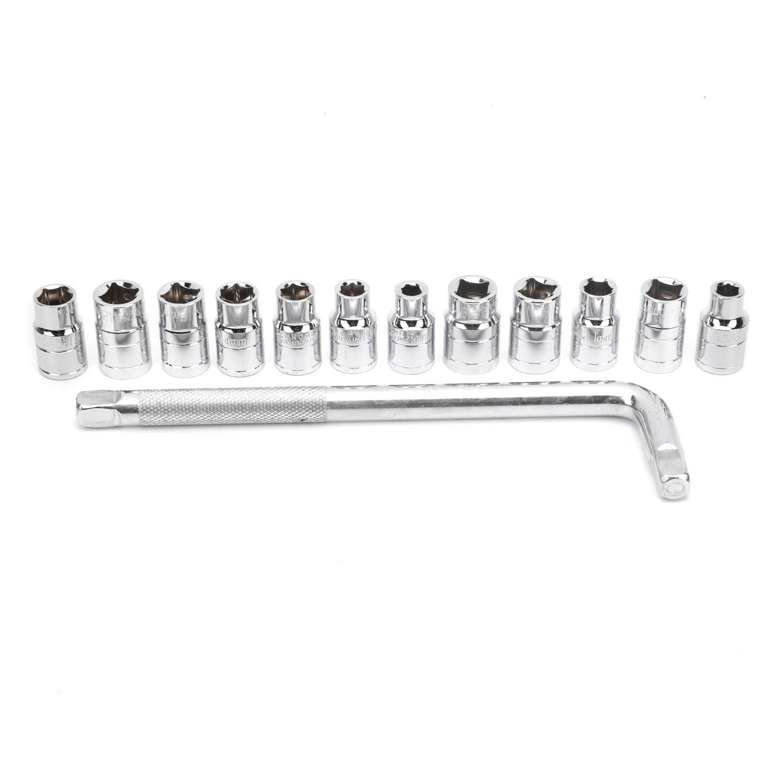 13-Piece 1/2 Inch External Hex Socket Set - L-Shaped Wrench Drive Kit for Car Maintenance & Vehicle Repair | Automotive Tool for DIY Mechanics & Professional Use