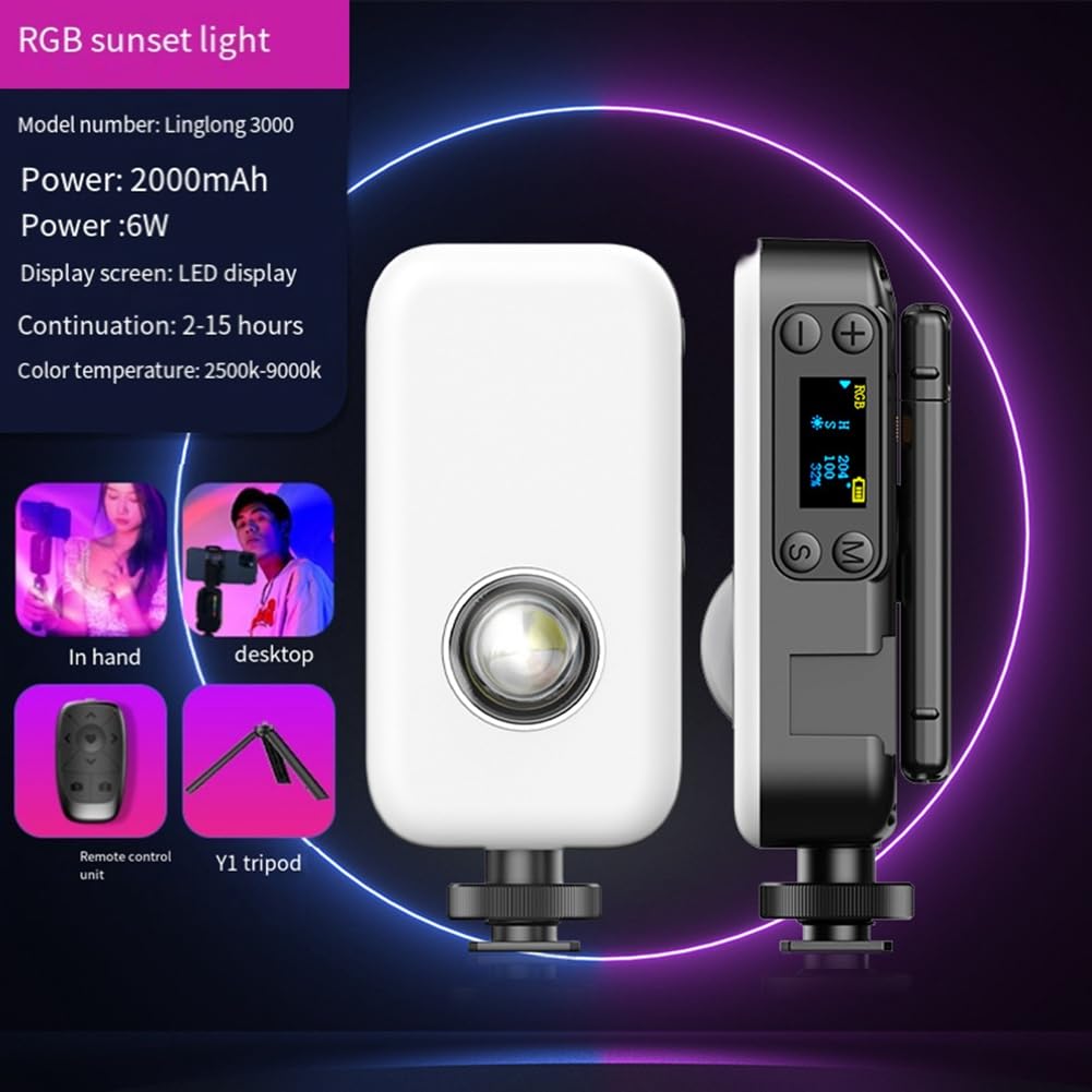 Professional Osmond LED Photography Lights - RGB Fill Light & Ambient Lighting with Desktop Phone Stand for Live Streaming, YouTube Videos, TikTok Content Creation